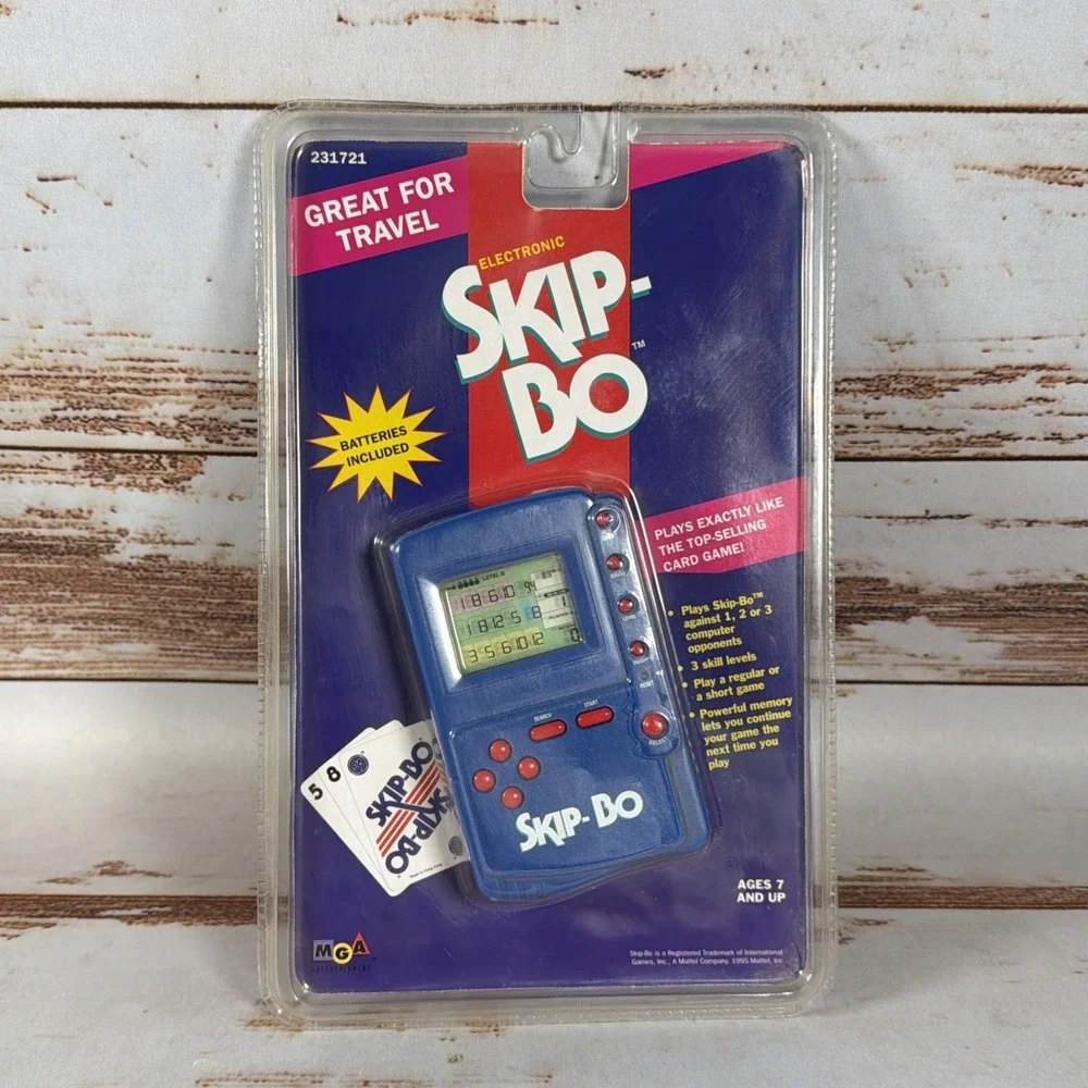 Vintage 1994 MGA Skip-Bo Electronic Handheld Travel Game Brand New Sealed